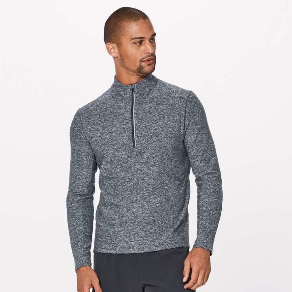 Lululemon Men's Surge Warm 1/2 Zip - Black/White
